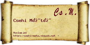 Csehi Máté névjegykártya