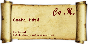 Csehi Máté névjegykártya