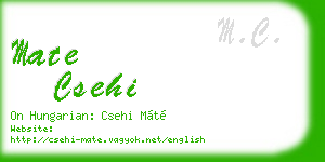 mate csehi business card